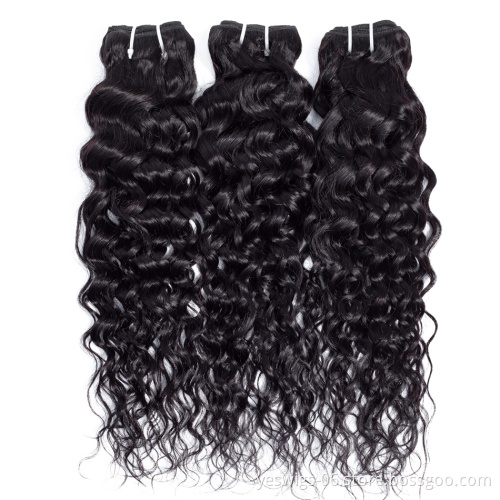 Yeswigs Water Wave Hair Weaving Unprocessed Peruvian Virgin Cuticle Aligned Extensions Wholesale Single Bundle Peruvian Hair